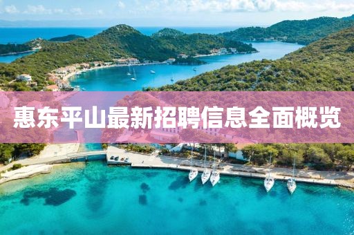 惠東平山最新招聘信息全面概覽