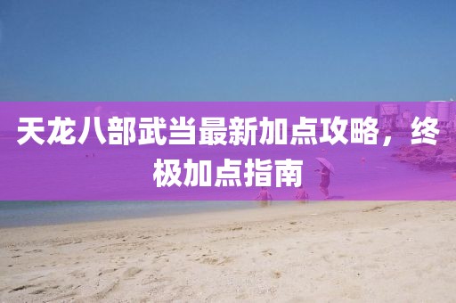 天龍八部武當(dāng)最新加點(diǎn)攻略，終極加點(diǎn)指南