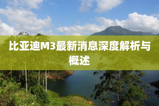 比亞迪M3最新消息深度解析與概述
