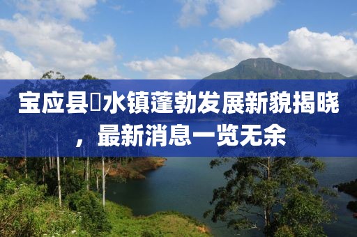 寶應(yīng)縣氾水鎮(zhèn)蓬勃發(fā)展新貌揭曉，最新消息一覽無余