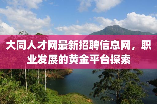 大同人才網(wǎng)最新招聘信息網(wǎng)，職業(yè)發(fā)展的黃金平臺(tái)探索