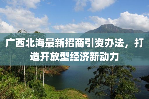 廣西北海最新招商引資辦法，打造開放型經(jīng)濟新動力