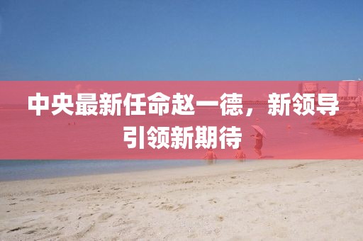 中央最新任命趙一德，新領(lǐng)導(dǎo)引領(lǐng)新期待