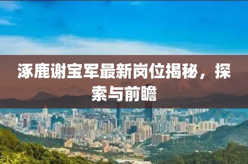 涿鹿謝寶軍最新崗位揭秘，探索與前瞻