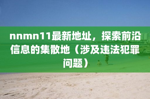 nnmn11最新地址，探索前沿信息的集散地（涉及違法犯罪問題）