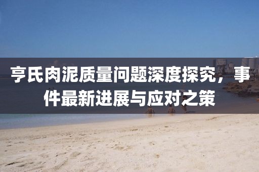 亨氏肉泥質(zhì)量問題深度探究，事件最新進(jìn)展與應(yīng)對之策
