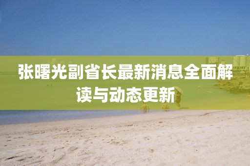 張曙光副省長(zhǎng)最新消息全面解讀與動(dòng)態(tài)更新