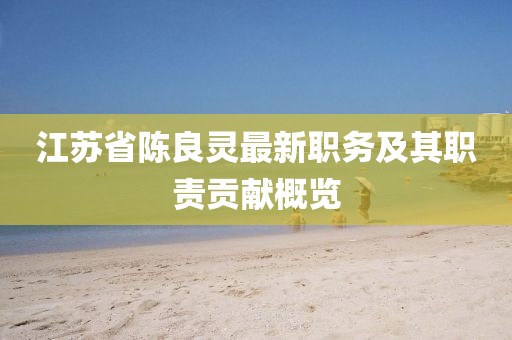 江蘇省陳良靈最新職務(wù)及其職責(zé)貢獻(xiàn)概覽