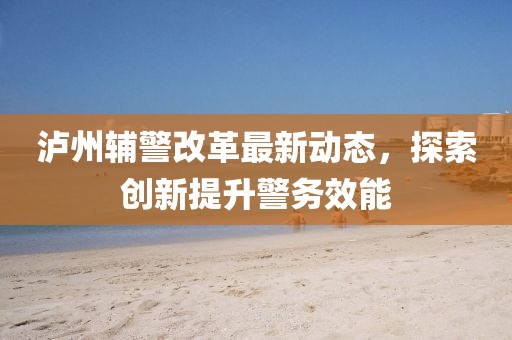 瀘州輔警改革最新動(dòng)態(tài)，探索創(chuàng)新提升警務(wù)效能